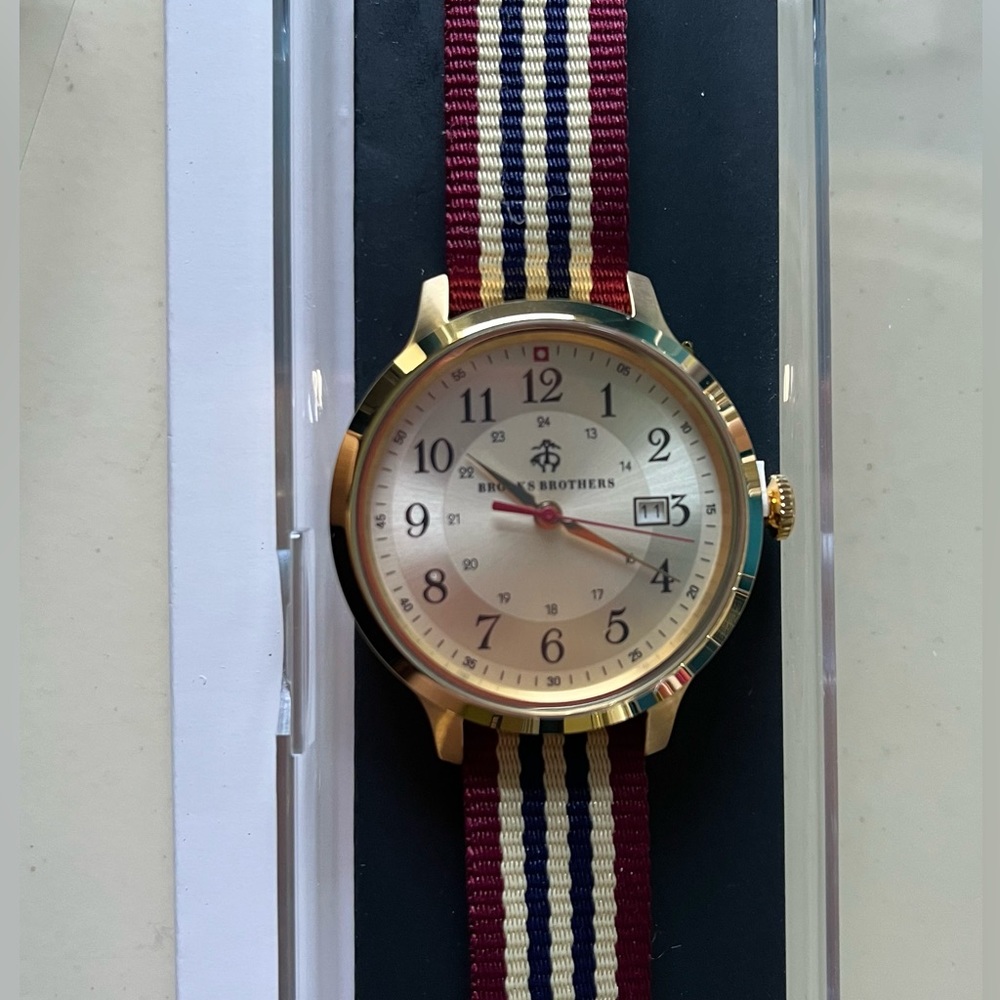 Brooks Brothers Watch with Gold Hardware